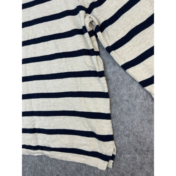 J. Crew Classic Mariner Sweater Blue Beige Stripe Shirt Preppy Casual Nautical - Picture 3 of 9